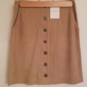 100% Lamb skin suede skirt